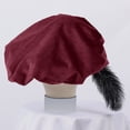 thumbnail image 6 of vlrwzc Medieval Unisex Beret Hat With Feather Renaissance Minstrel Cap, 6 of 7