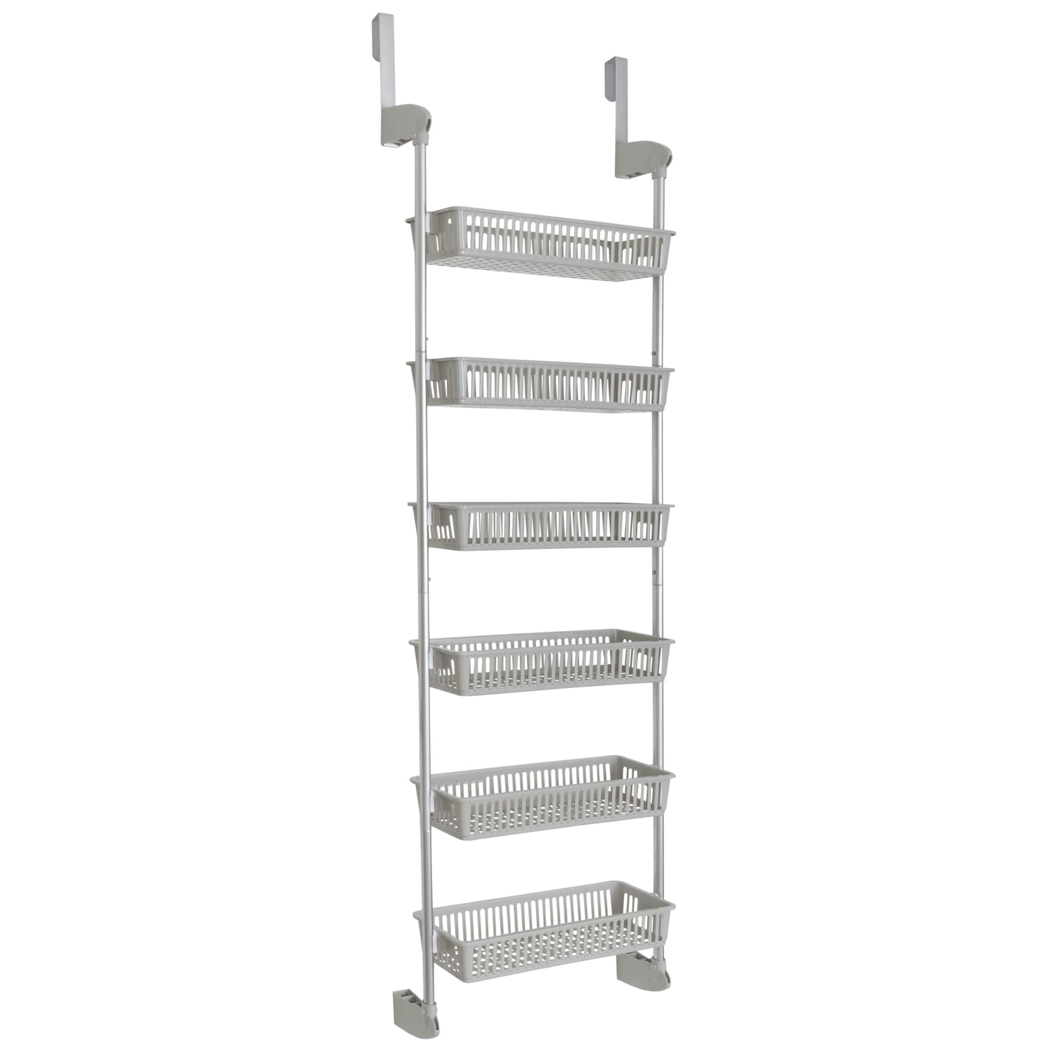 Smart Design 6-Tier Over the Door Pantry Organizer Cool Grey