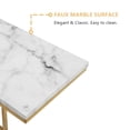 thumbnail image 2 of ROSEN GARDEN Faux Marble Side Table, C Shape End Table, Gold White Finish, 2 of 7