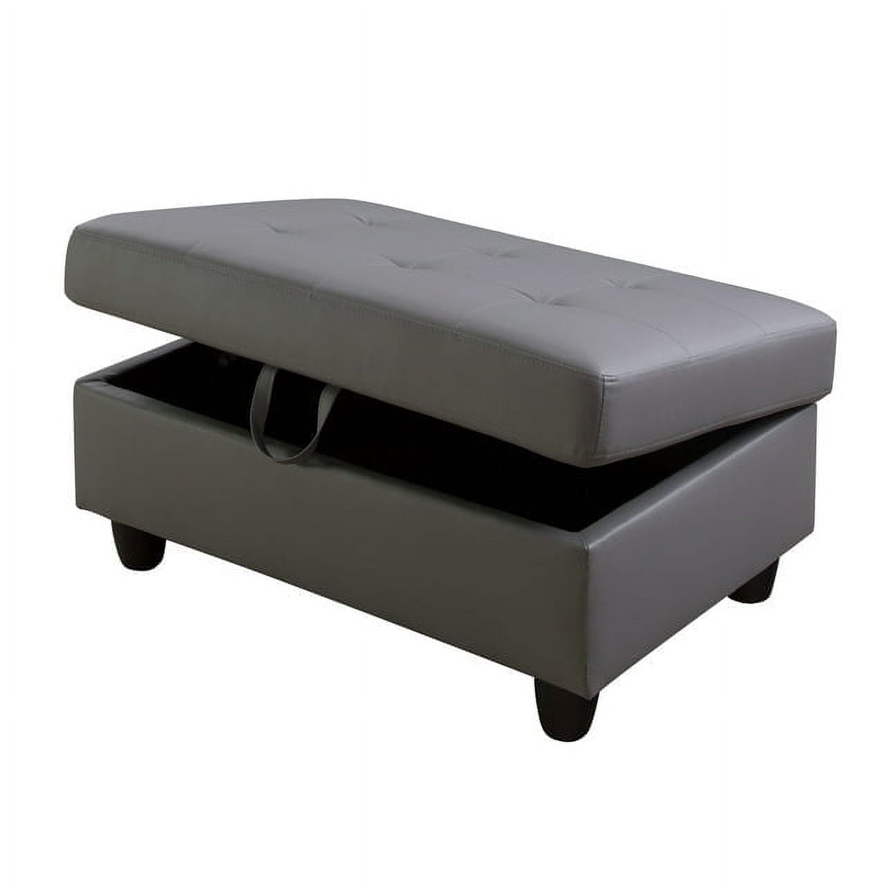 PonLiving Oversized Leather Storage Ottoman with Lid Lifting, for Living Room/Bedroom/Office