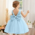thumbnail image 2 of CAICJ98 Flower Girls Dress Wedding Satin Dresses Princess Birthday Party Prom Ball Gown for Toddler Kids Blue,3-4 Years, 2 of 6