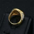 thumbnail image 3 of HIJONES Men's Stainless Steel Gold Plated Rhinestone US Dollar Money Symbol Rich Millionaire Lucky Ring Gold Size 8, 3 of 5