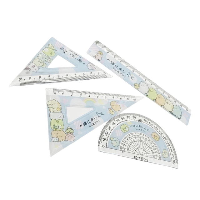 tamizeot 4 Pieces/Set Drawing Ruler Protractor Drafting Tool Stationery with Scale Mathematical Rulers Student for School
