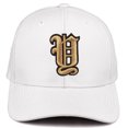 thumbnail image 2 of Daxton Premium Mid Profile Hat Semi Curved Visor White Cap Black Gold Gothic Embroidered, Letter Y, 2 of 4
