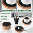 thumbnail image 3 of Wood Coasters for Drinks, Absorbent Coaster Sets of 5, Drinks Coffee Tabletop Protection, Non-Slip Black, 3 of 6