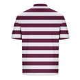 thumbnail image 3 of Men's Classic Fit Striped T-shirt Casual Button Lapel Golf Shirts Loose Color Block Polo Blouse, 3 of 3