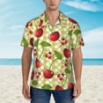 thumbnail image 4 of Easygdp Cherries and Ladybirds Men's Hawaiian Shirts Print Lapel Short Sleeve for Beach, vacation, party, casual occasions - Small, 4 of 9