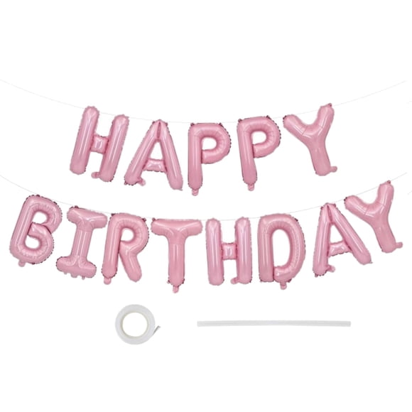 Cartel con forma de globo con letras EHZCBHG de feliz cumpleaños, 40 cm, color rosa