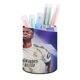 thumbnail image 1 of Jude Bellingham-theme Cylinder Pen Holder Pencil Organizer with Flannel Lining PVC Leather Material Cardboard Base for study work 10*8CM, 1 of 6