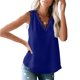 thumbnail image 4 of Camiseta de mujer Encaje Cuello en V Sin mangas Blusa informal Top de verano, Azul oscuro, XXL Noticed AP001334-25, 4 of 7