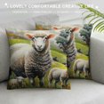 thumbnail image 3 of BCIIG Sheep Hillside Pointillism Graphic Decorative Cushion Cover for Home Couch, Living Room, Bed Sofa - Short Plush Material 18x18in, 3 of 5
