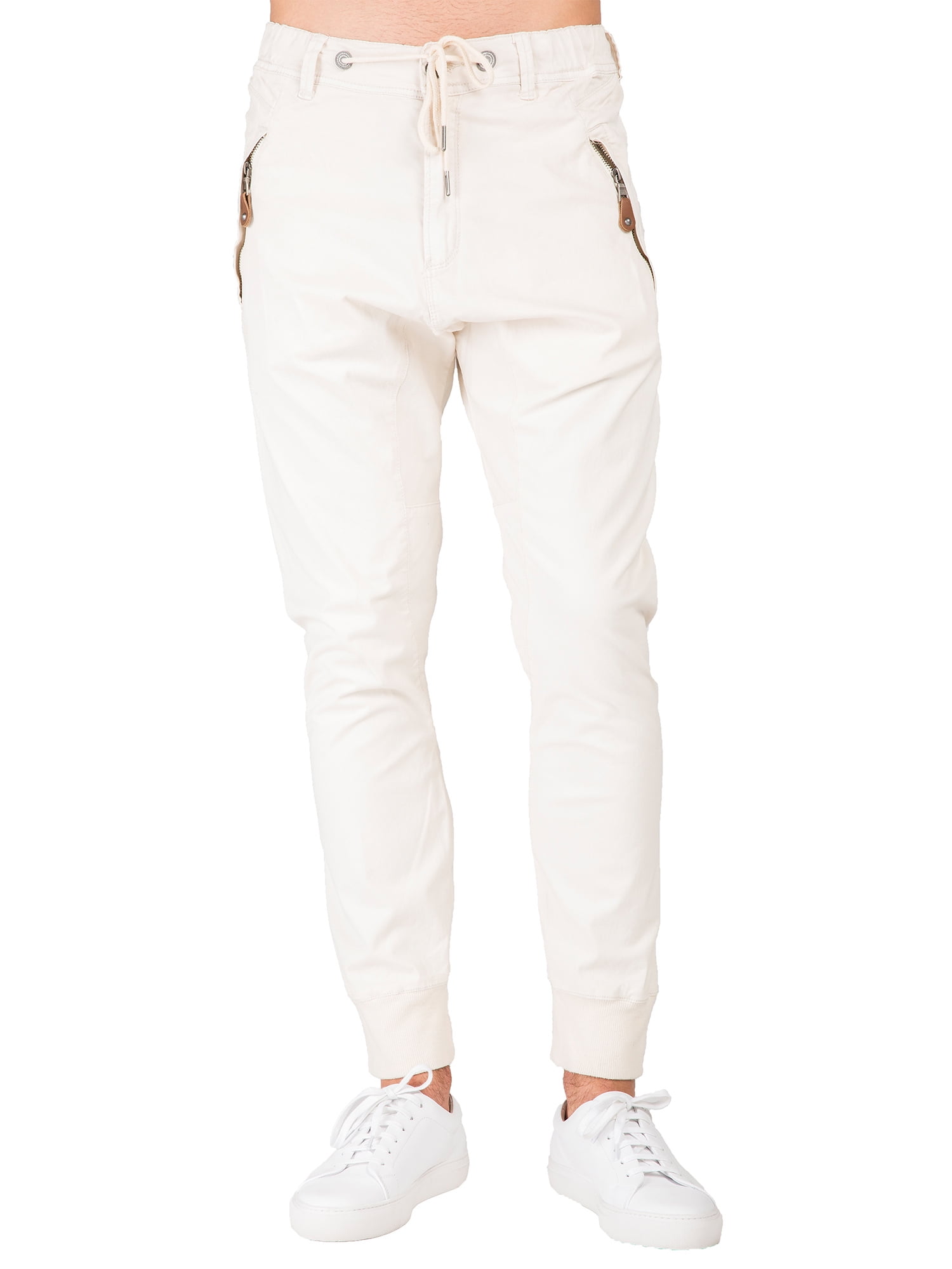 white jogger jeans