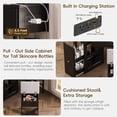 thumbnail image 4 of Corner Vanity Desk Set with Storage Cushioned Stool and Charging Station, Triangle Makeup Desk with Removable Pull-Out Side Cabinet, Glass Tabletop Makeup Vanity Desk with Drawer and Shelf, 4 of 5