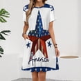 thumbnail image 2 of 4th of July Independence Day Dress Summer Street Style Dresses Female Short Sleeve Printed Sundress, 2 of 7