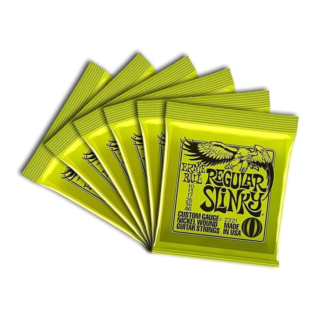 Juego de 6 cuerdas para guitarra eléctrica Ernie Ball Regular Slinky 10-46