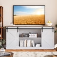 thumbnail image 5 of Homall 58'' TV Stand for TVs up to 65'', Storage Cabinet with Sliding Barn Door, Entertainment Center, White, 5 of 9