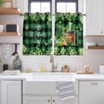thumbnail image 2 of St. Patrick's Day Kitchen Curtains Window Panels, Shamrocks Green Boots Bools Farm Plaid Insulated Window Treatment Curtain, Grommet Curtains for Bedroom/Living Room/Bathroom, 2 Piece 52"Wx45"L, 2 of 8