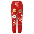 thumbnail image 4 of Fiaer Christmas Women's Sweatpants Baggy Plus Size Funny Graphic Xmas Pants Santa Gnomes Printed Trendy Trousers Red L, 4 of 4