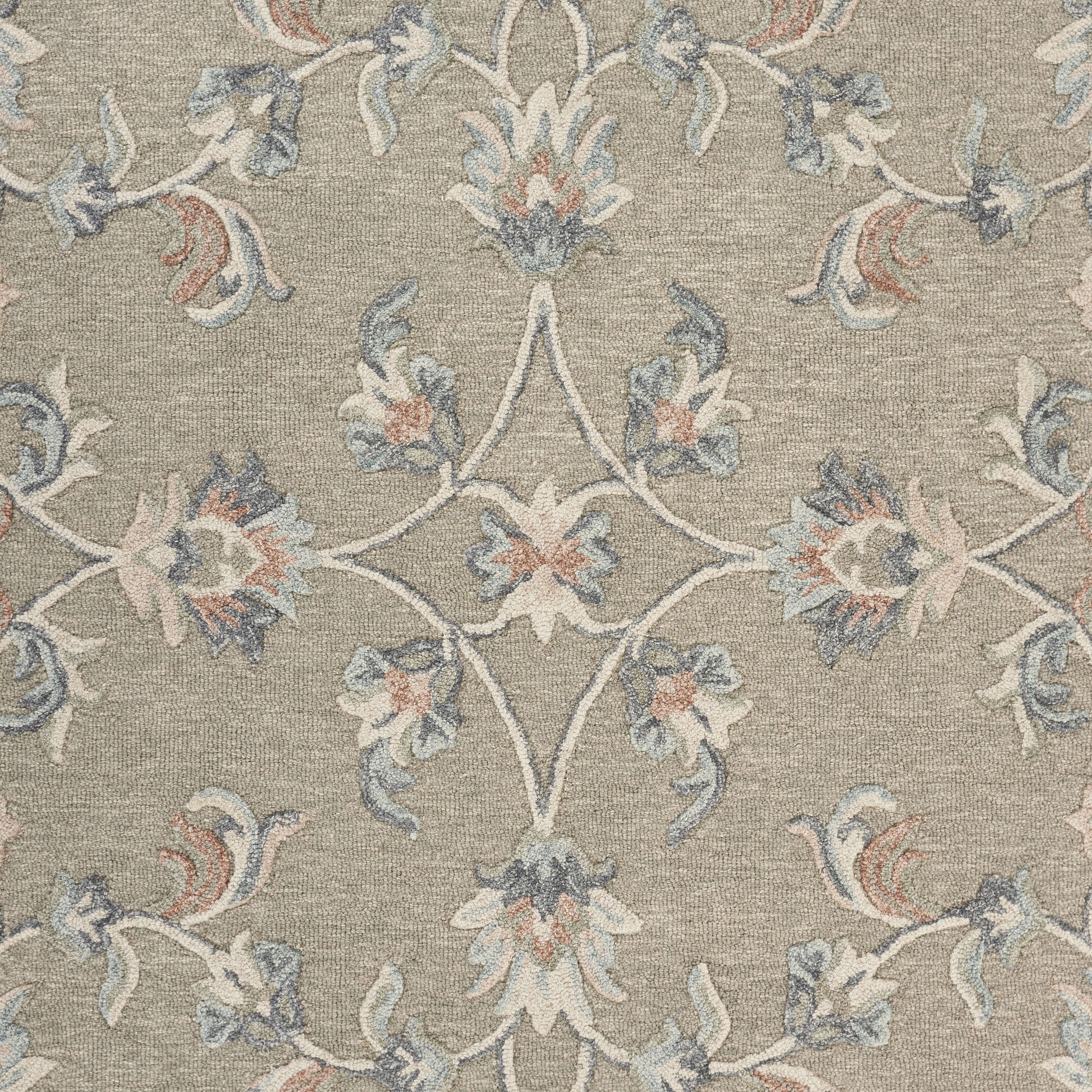 LR Home Wade 2' x 3' Tan/Cream Floral Wool Indoor Area Rug