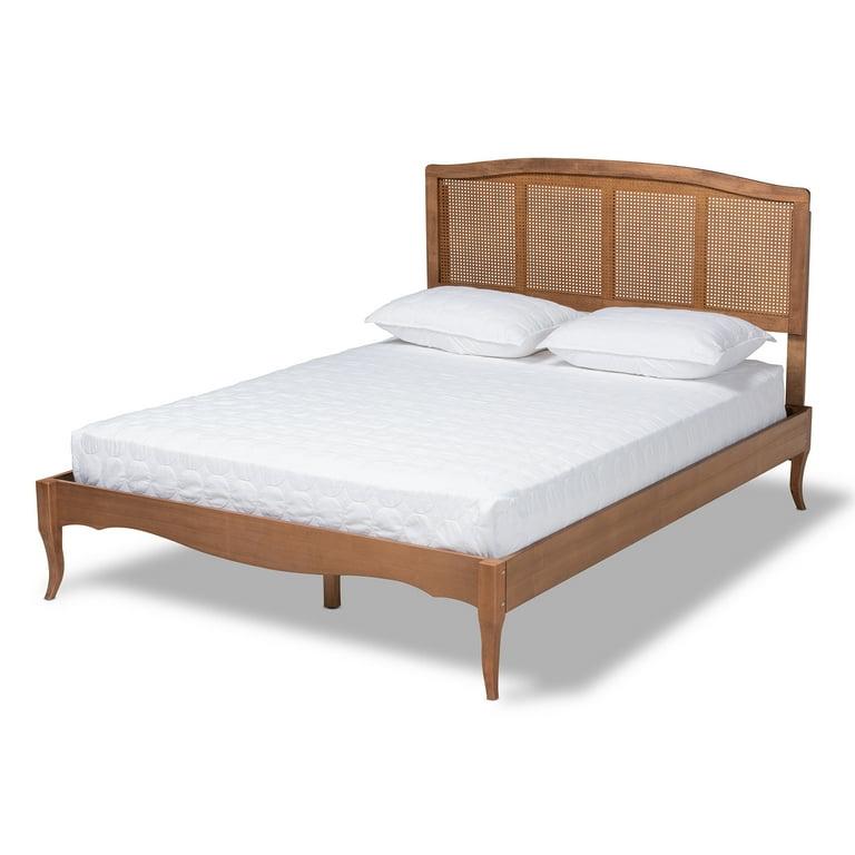 Baxton Studio Marieke Vintage French Inspired Ash Wanut Finished Wood and Synthetic Rattan King Size Platform Bed Baxton Studio Marieke Vintage French Inspired Ash Wanut Finished Wood and Synthetic Rattan King Size Platform Bed