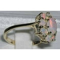thumbnail image 3 of LBG British Made 18k Yellow Gold Natural Opal Womens Statement Ring - 33 size options - Size, 3 of 5