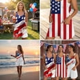 thumbnail image 6 of American Flag Overalls Women, 4th of July Romper Cover Up Short Casual Outfits, 6 of 7