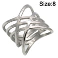 thumbnail image 2 of Contracted titanium steel gold - plated stainless steel ring, contracted line exaggerated ring, 2 of 5