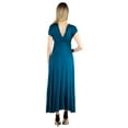 thumbnail image 3 of 24seven Comfort Apparel Empire Waist V Neck Maternity Maxi Dress, 3 of 4