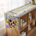 thumbnail image 6 of Table Runners 70 Inches Long Dress Scarves, Spring Dog Farmhouse Coffee/Dining/Kitchen Table Decor, Holiday Table Runner, Retro Watercolor Botanical Floral Sunflower 13x70 Inch, 6 of 9