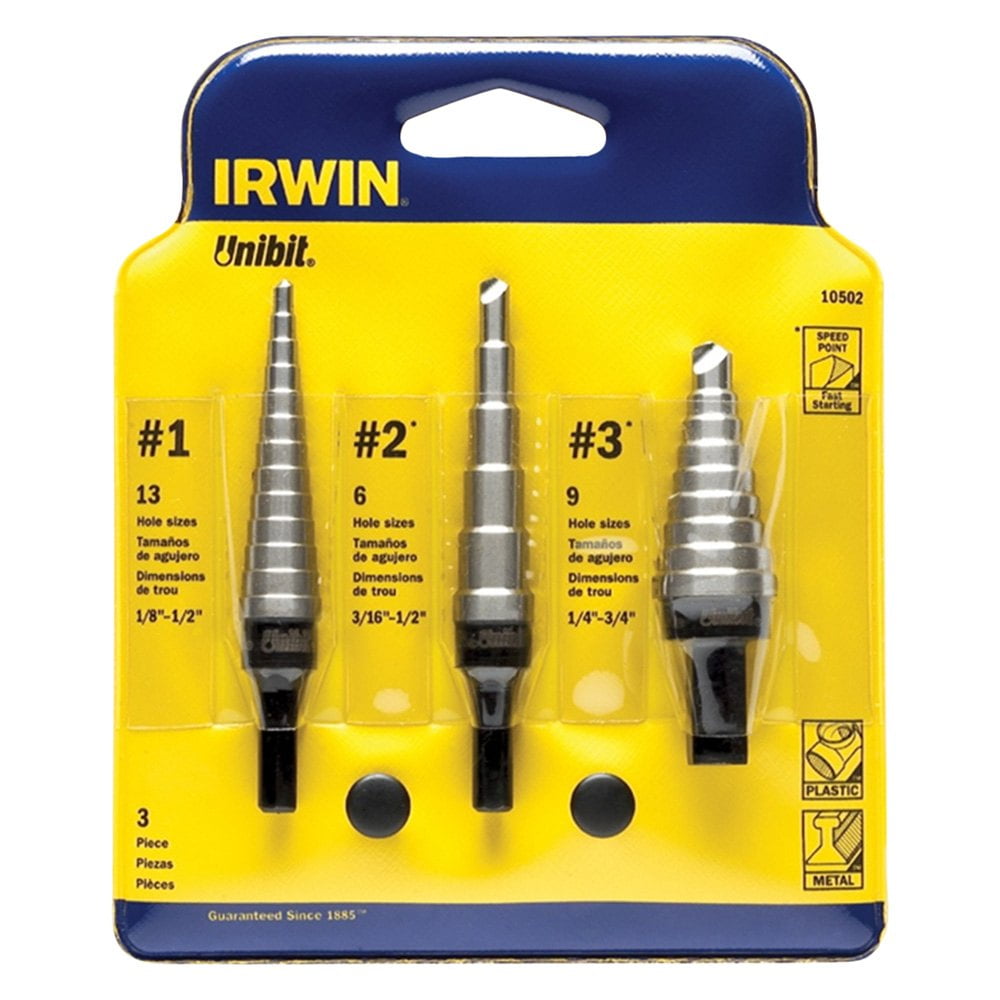 Irwin Tools Unibit #1 1/8-Inch to 1/2-Inch Step-Drill Bit,1/4-Inch Shank 10231 