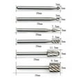 thumbnail image 3 of Bgsha 6pcs/Set HSS Router Drill Bits Kit Rotary Burrs Tool Wood Metal Carving Milling, 3 of 10