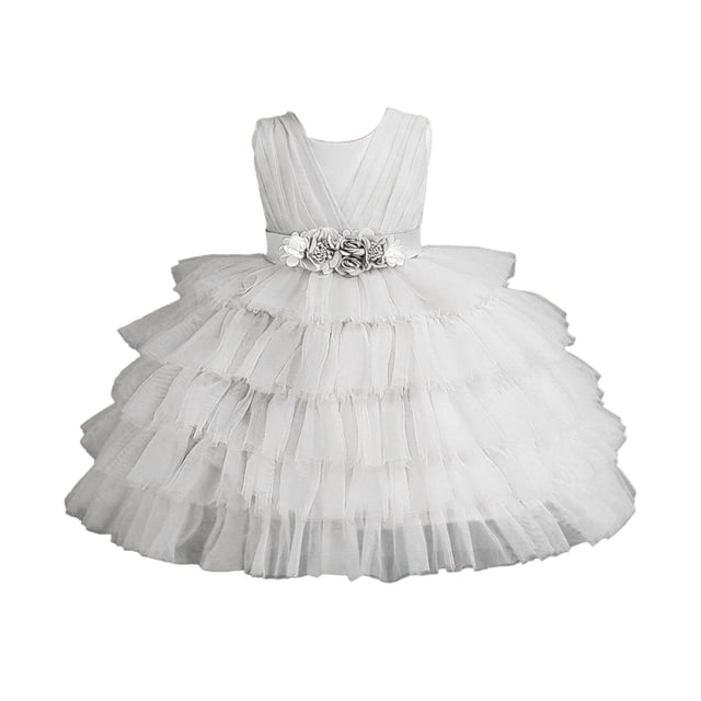 WEAIXIMIUNG Robe pour Filles Robe pour Enfants Robe Bouffante Robe à Gâteau Robe de Fête d'Anniversaire et de Vacances pour Bébé Fille