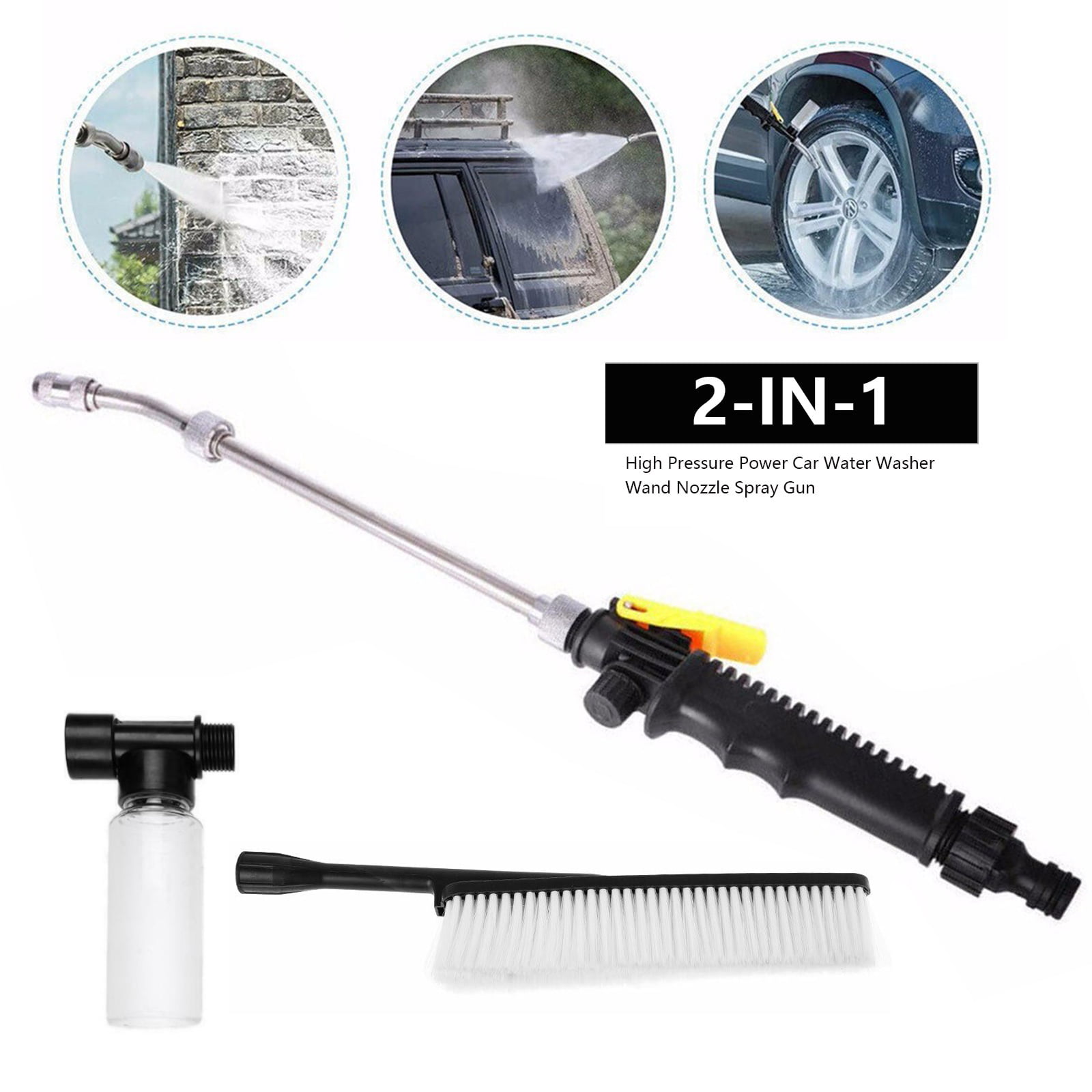 2IN1 High Pressure Power Car Water Washer Wand Detachable Nozzle Spray Gun New 