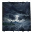 thumbnail image 3 of Ambesonne Blue Shower Curtain, Stromy Sky over Mountains, 69"Wx84"L, Blue, 3 of 5