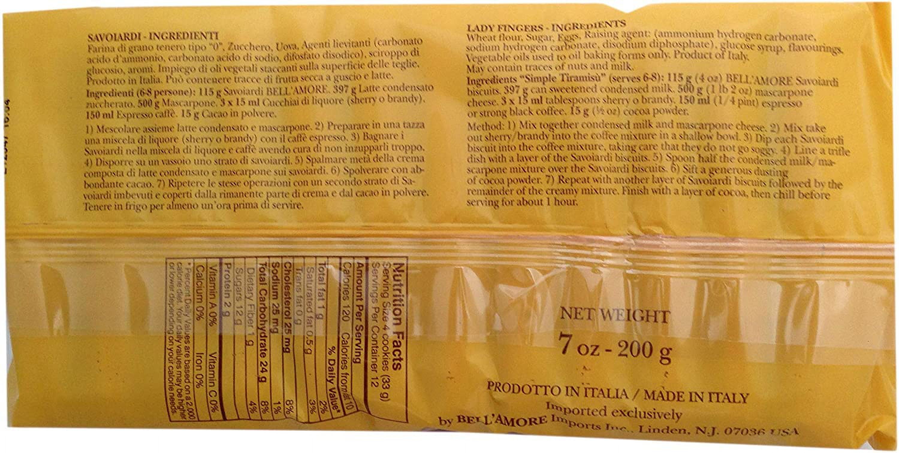 Savoiardi, Lady Fingers Champagne Biscuits (Pack of 3), 7 oz