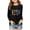 1-Black1923, variant on WOYY Girls Casual Long Sleeve T Shirt Digital Print Loose Fit Crew Neck T Shirt, Sizes 3-14