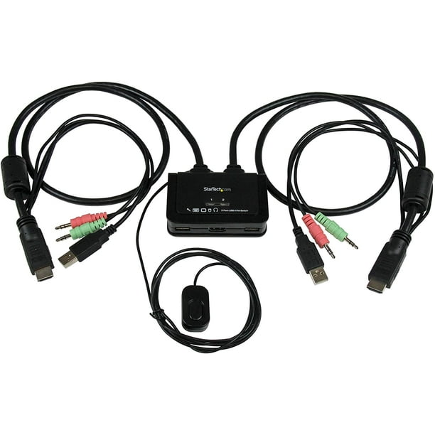 StarTech 2-Port USB HDMI Cable KVM Switch with Audio and Remote Switch ...