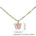 thumbnail image 3 of Butterfly Necklaces for Women,Butterfly Gifts for Women,Valentines Day Butterflys Pendant Necklace,Colorful Butterfly Pendant Necklace for Women Bohemian Acrylic Adjustable Retro Card(Pink), 3 of 6