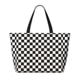 thumbnail image 2 of Fotbe Black and White Checkerboard Bolsa de Viaje para Playa - Resistente al Agua, Bolsa Tote de Gran Capacidad y Ligera con 7 Bolsillos para Mujeres y Hombres, 2 of 7