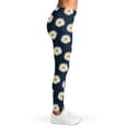 thumbnail image 4 of Polka Dot Daisy Floral Pattern Print Leggings, Floral Sexy Yoga Leggings For Women., 4 of 5