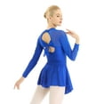 thumbnail image 2 of LiiYii Lyrical Womens Adult Figure Ice Skating Dress Long Sleeve Gymnastic Ballet Leotard Dance Wear Royal Blue XL, 2 of 7