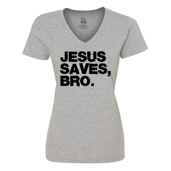 Inktastic Jesus Saves Bro Christian Women's V-Neck T-Shirt