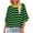 Green, variant on Teissuly Women's Fashion 3/4 Sleeved Top Striped Knitted T-shirt Loose Fitting T-Shirt