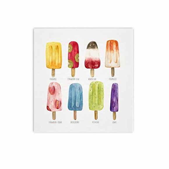 Renditions Gallery Popsicles Come Chill Art Mural sur Toile Enveloppée, 16x16