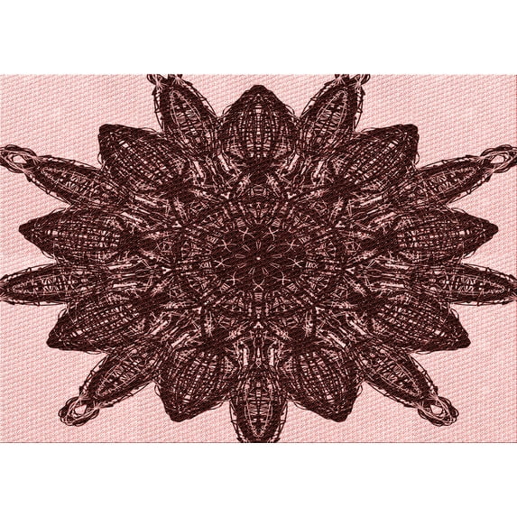 Ahgly Company Machine Washable Indoor Rectangle Transitional Flamingo Pink Area Rugs, 2' x 4'