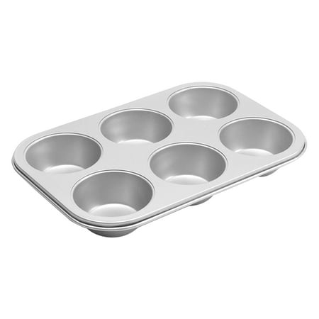 

Carbon Steel Non Stick 6 Cup Muffin Pan Reusable Round Easy Clean Bakeware