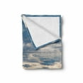 thumbnail image 2 of Nautical Soft Flannel Fleece Blanket, Sailing Yacht in the Morning Time on Tranquil Seascape Cloudy Sky Peaceful Marine Image, Cozy Plush for Indoor and Outdoor Use, 60" x 80", Blue, by Ambesonne, 2 of 6