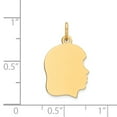 thumbnail image 2 of Beautiful 14k Plain Medium .035 Gauge Facing Right Engravable Girl Head Charm, 2 of 2