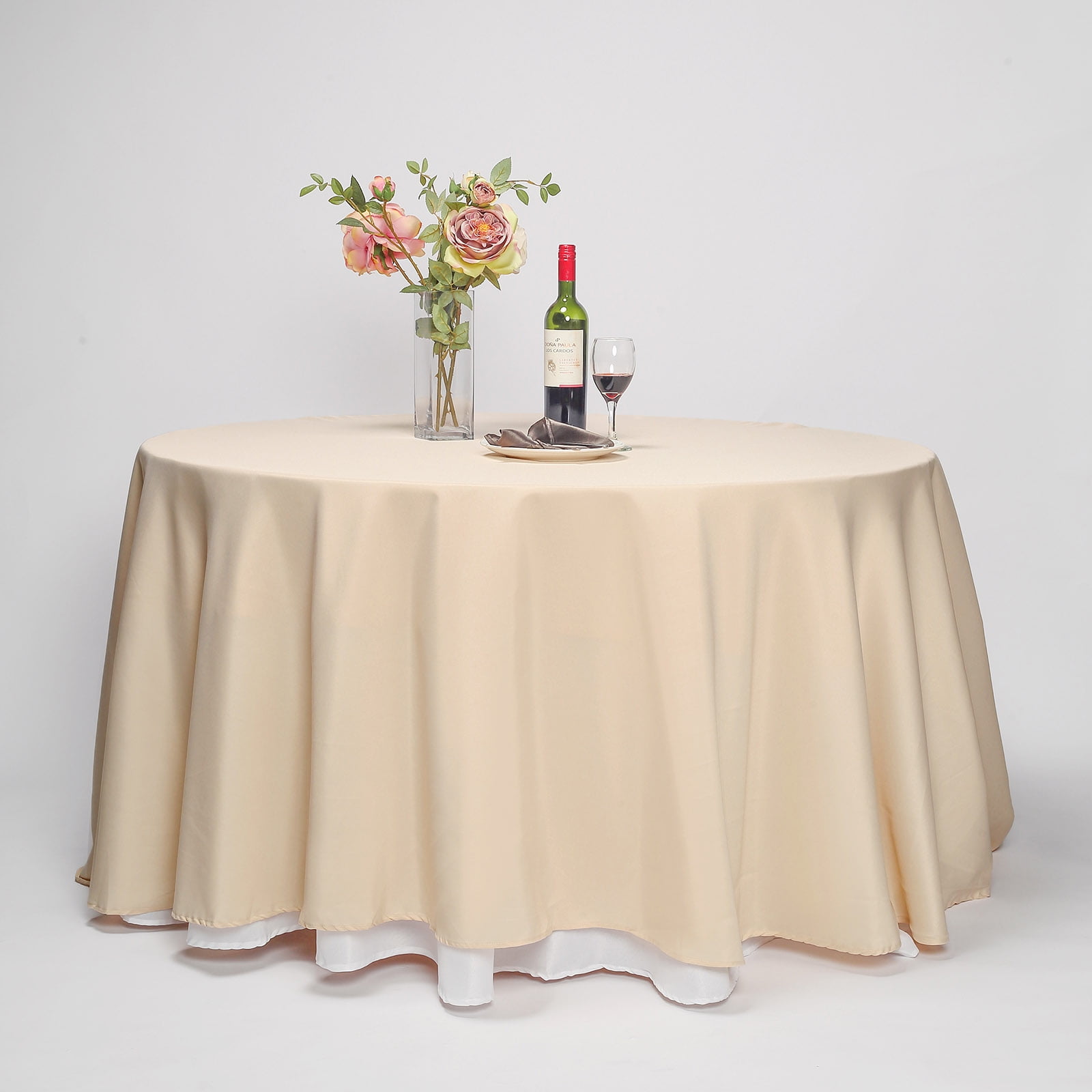 Balsacircle 120 Round Polyester Tablecloth For Party Wedding Balsacircle 120 Round Polyester Tablecloth For Party Wedding Reception Catering Dining Home Table Linens Com