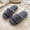 Blue word, variant on Women's Faux Lamb Wool Platform Slippers - Trendy Sherpa Open Toe House Shoes, Soft Fuzzy Thick Sole Indoor Outdoor Mules, Chic Winter Warm Fleece Slides for Ladies & Teens, Anti-Slip